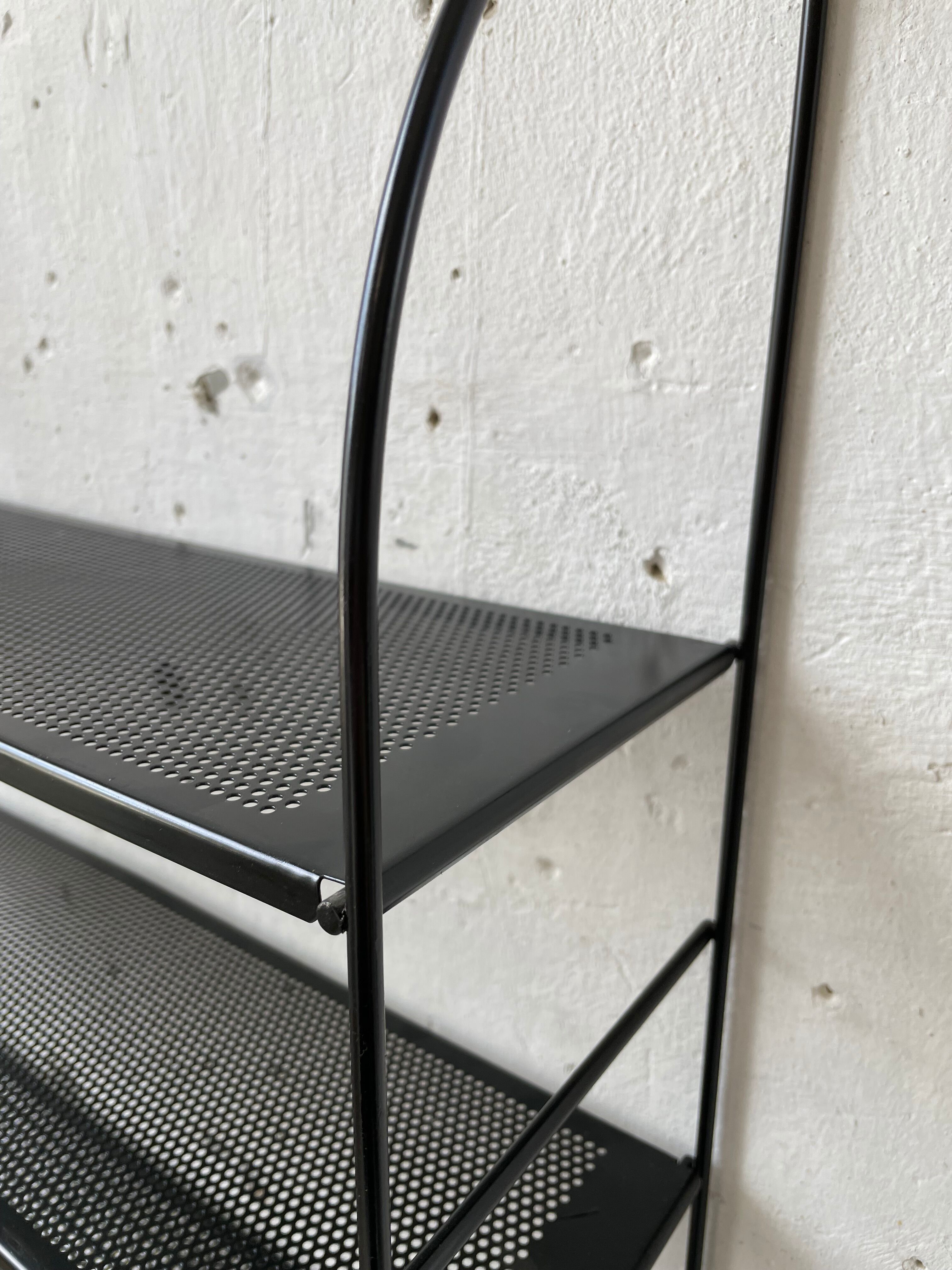 Black metal string shelf