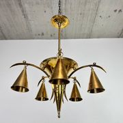 Brass chandelier from the Vienna Secession by Dagobert Peche