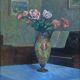 Tableau HSP Composition Intérieur aux roses, vase pâte de verre et piano