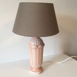 Pink ceramic lamp patinated way