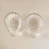 Vintage Portieux crystal scallop bowls from the 70s