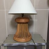 Lamp in wicker and rattan 60s