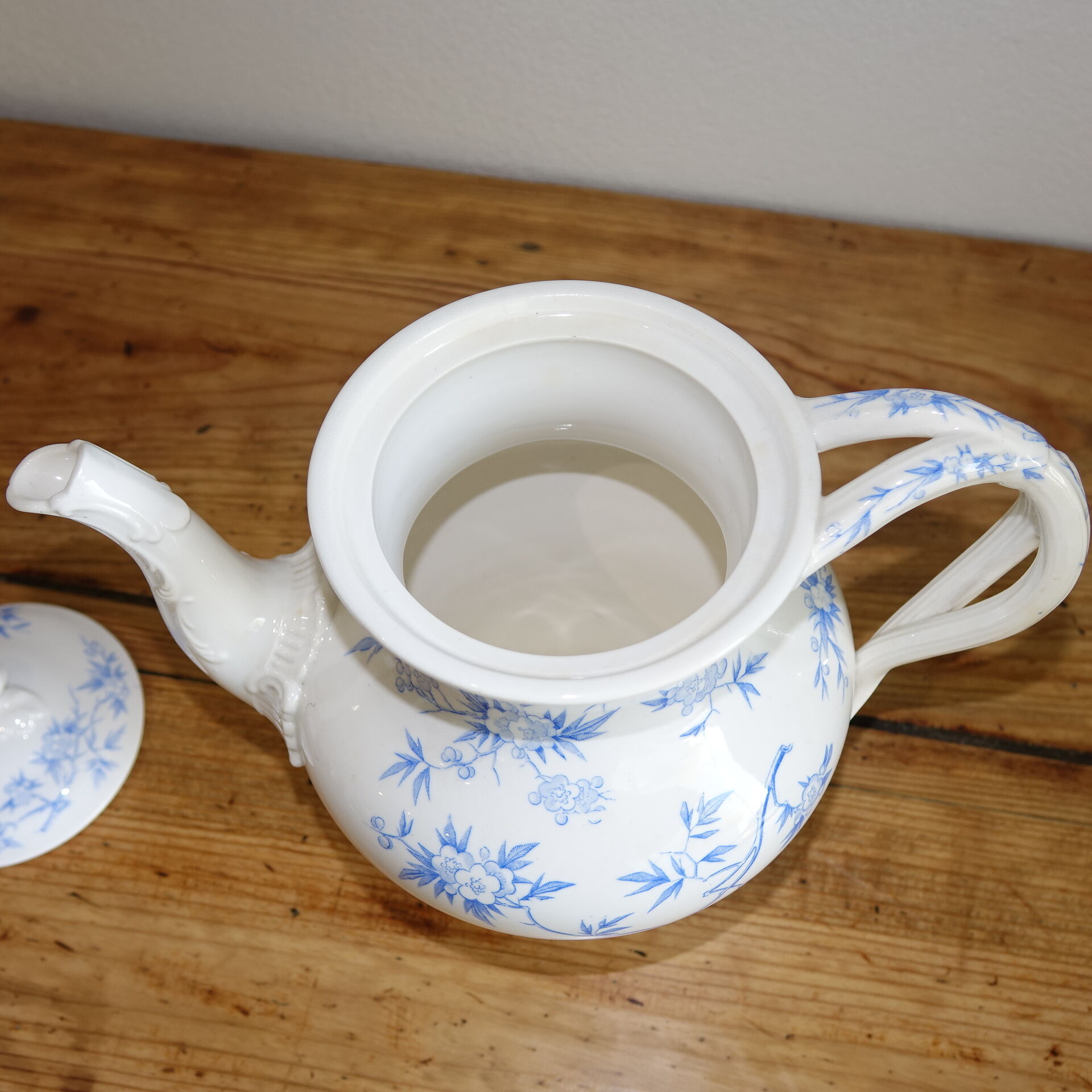 Teapot Sarreguemines model thorns - blue