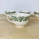 4 dessert plates and cups Merry Christmas Johnson Bros