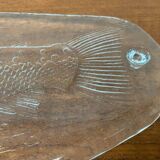 Large Vintage Glass Plate in the Shape of a Swedish Fish by Pukeberg Glass