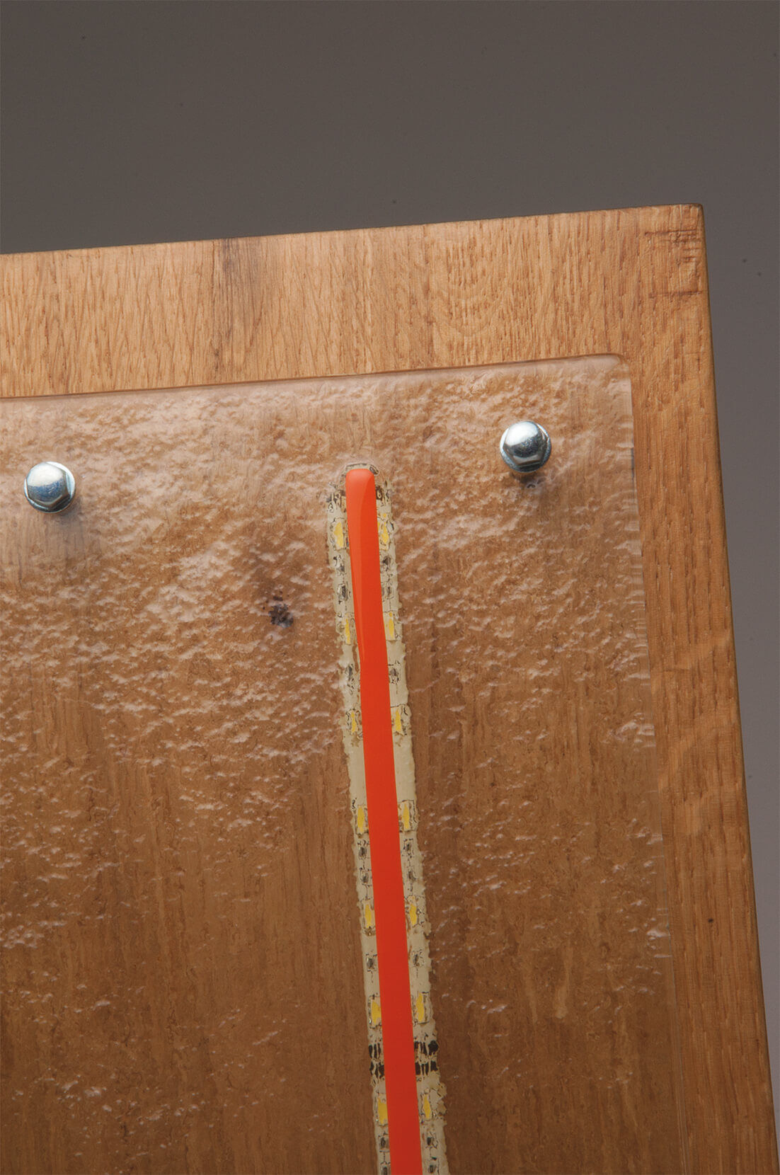 Glass and wood desk lamp by William Olivier