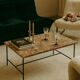 Rosso marble coffee table