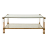 Hollywood Regency coffee table in Plexiglass and brass – 1970 design