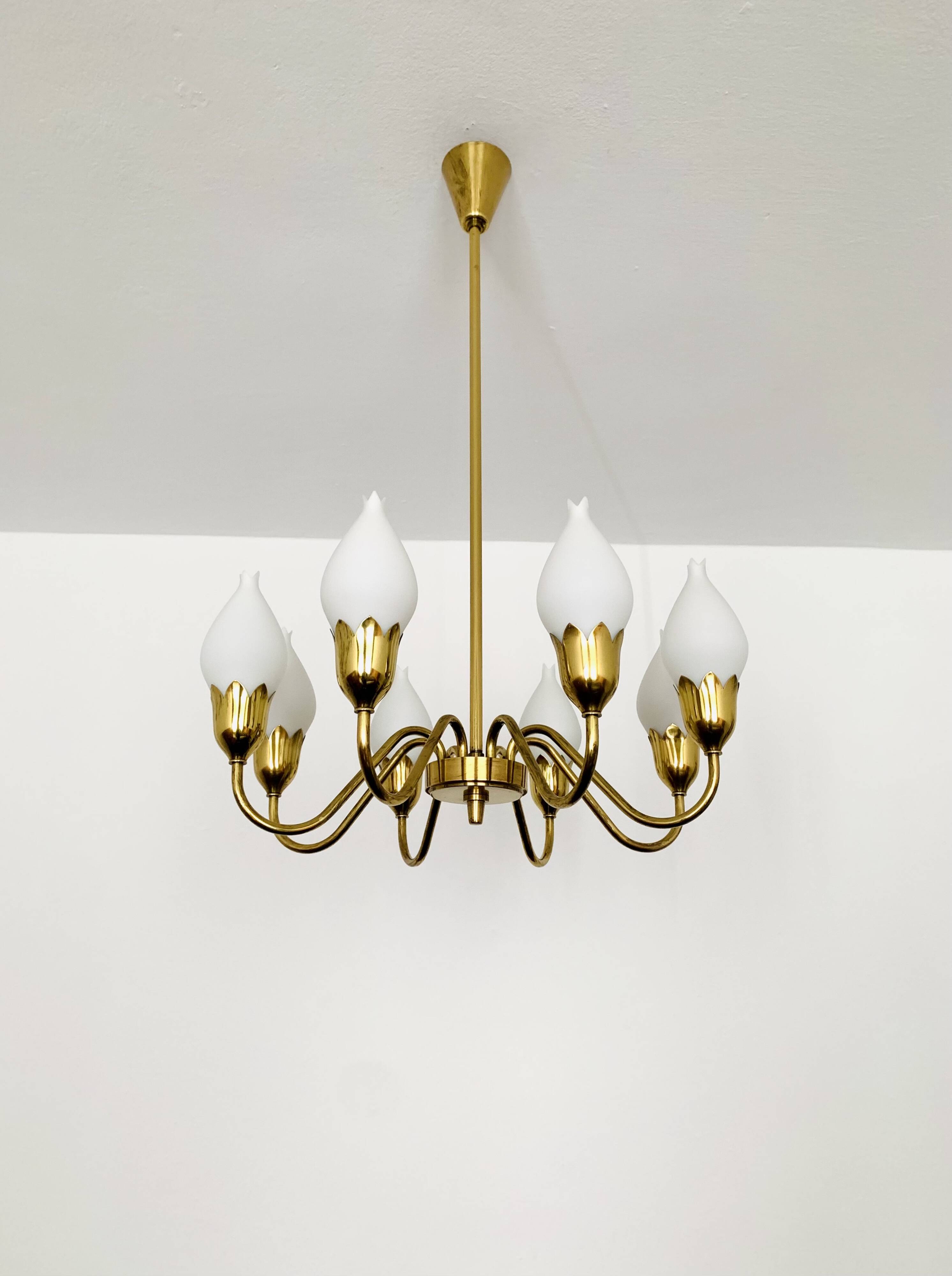 Danish Brass Chandelier by Fog and Morup