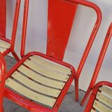 Series of 12 Tolix bistro chairs by Xavier Pauchard model T4 - 1950s