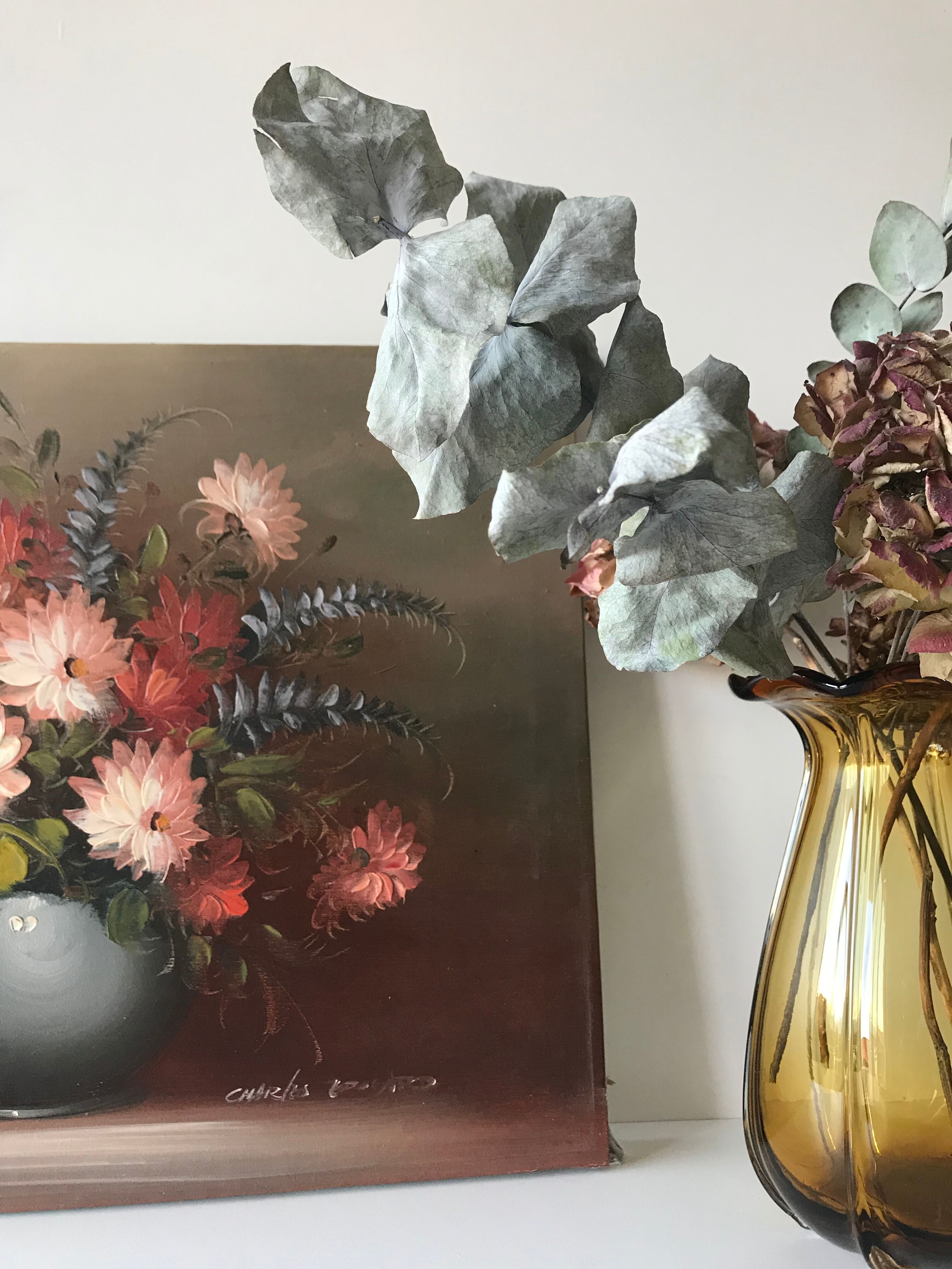 Oil on canvas bouquet of flowers