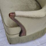 1960s, Scandinavian design, armchair in original condition, furniture velour, beech wood legs.