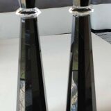 Pair of Asiatides Candlesticks/Copenhagen Model. Diamond inclusion
