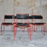 Set of 8 stackable chairs 'Scoubidou' vintage