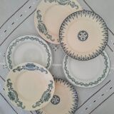 Assiettes à dessert anciennes dépareillées terre de fer