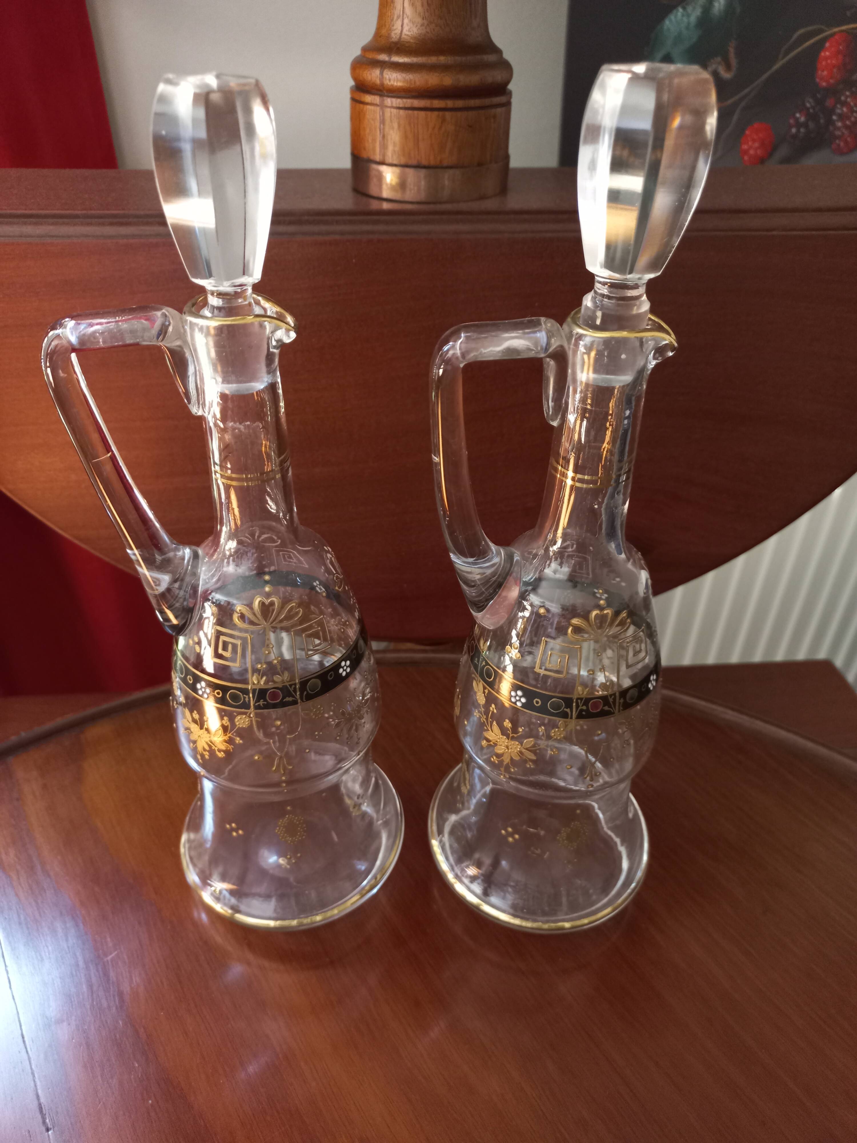 10-piece enameled crystal liqueur set