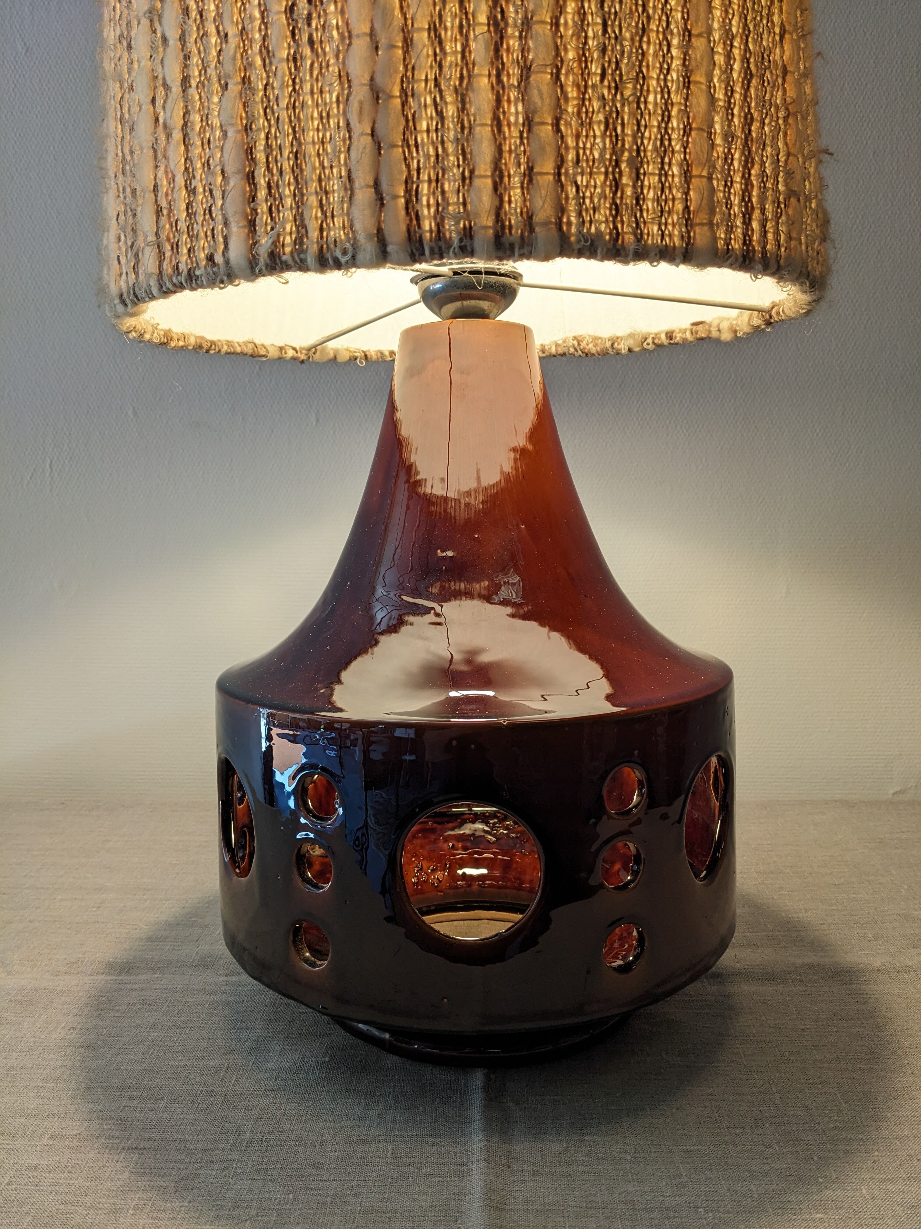 Glazed ceramic floor lamp from the 60s/70s
