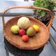 Panier à fruits  rond en bambou tréssé / vintage années 60-70