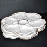 3 Limoges porcelain oyster plates