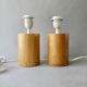Pair of solid wood lamp bases IMT Italy for Habitat, around 1980.