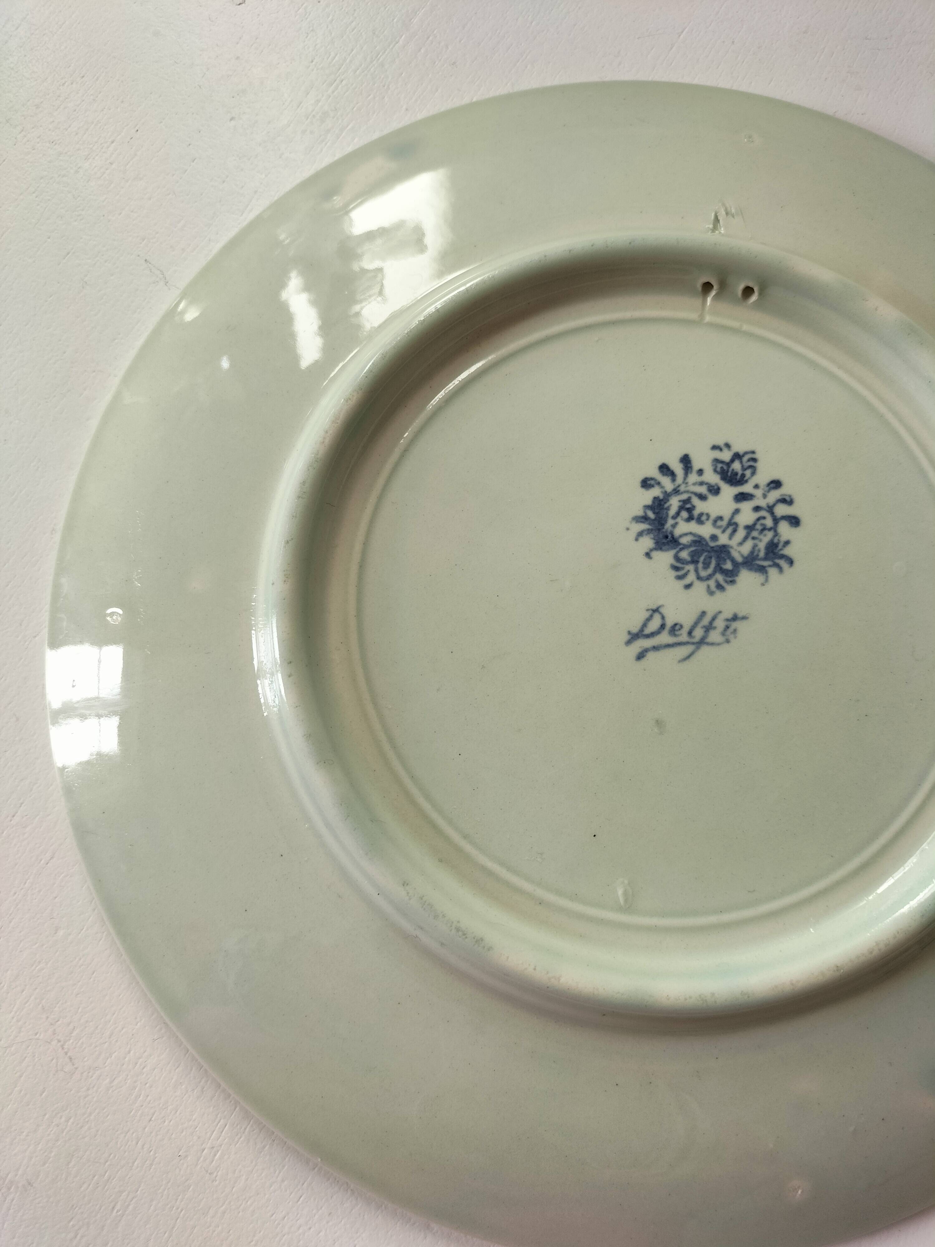 Decorative plate Boch – Delft decor, winter scene (1960s–70s)