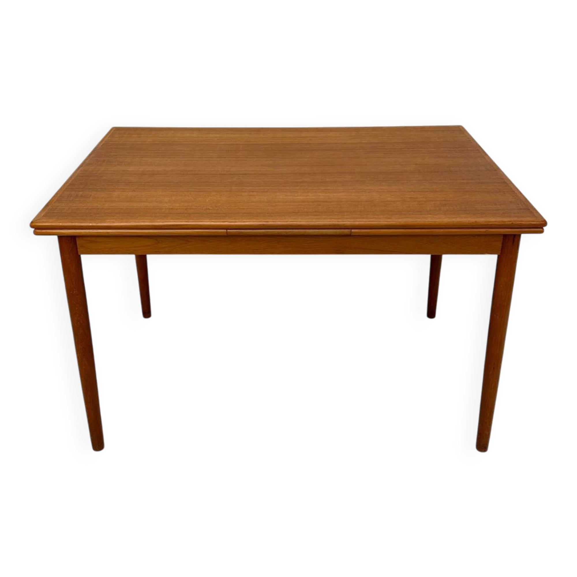 1960s Large Vintage Minimalistic Teak Extendable Dining Table