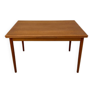 1960s Large Vintage Minimalistic Teak Extendable Dining Table