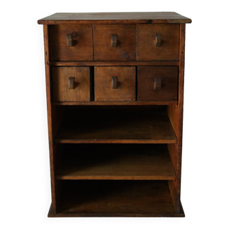 Petit Meuble de métier organisateur vintage