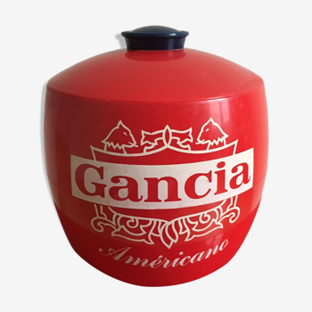 Advertising vintage ice bucket Gancia "Americano". Made of plastic. Red color