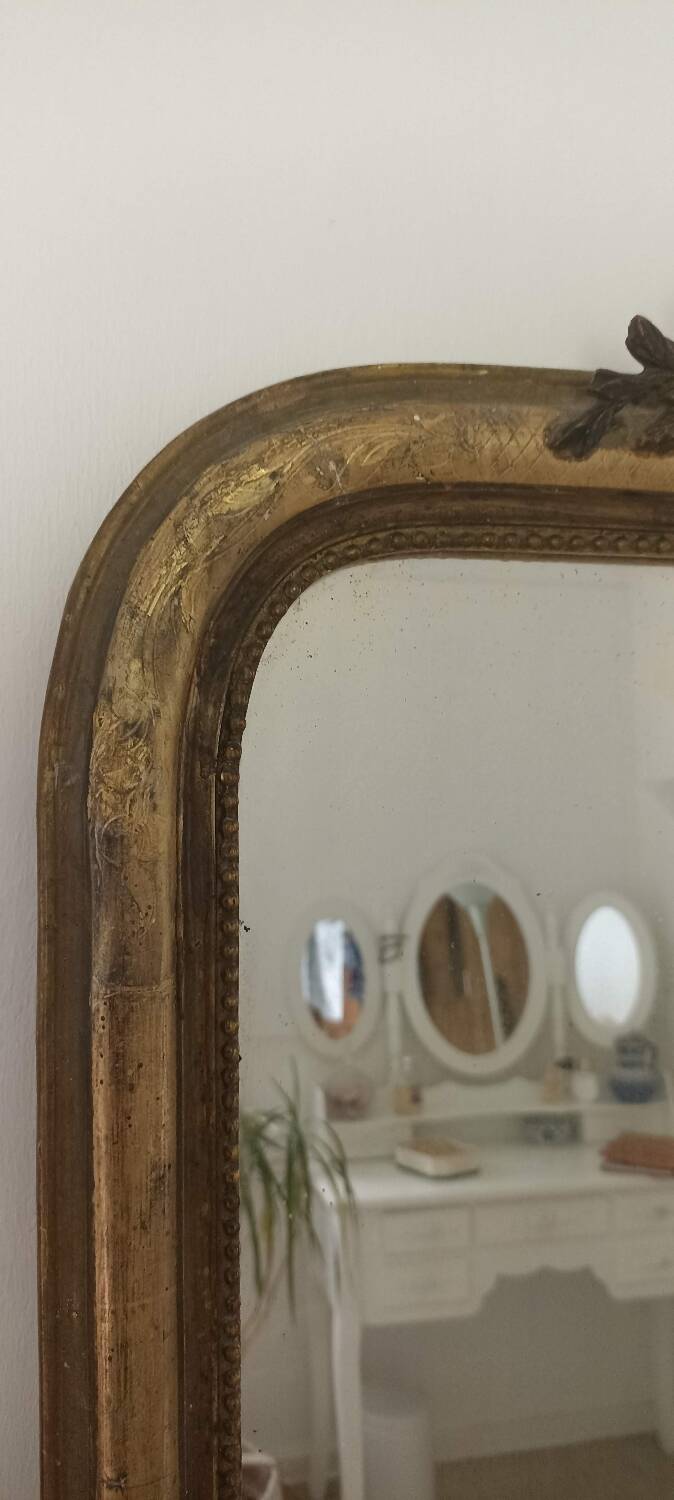 Louis-Philippe gilded mirror with pediment