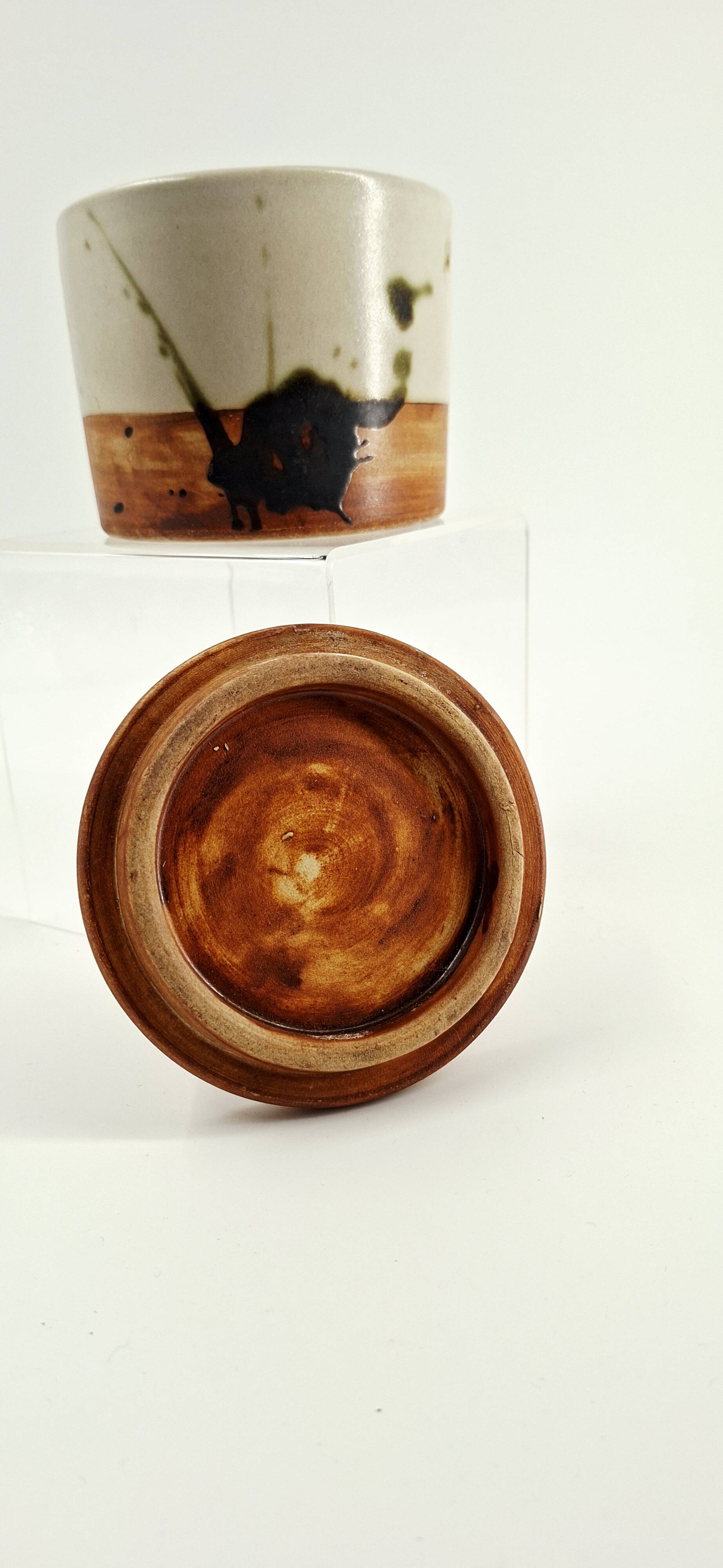 Lidded pot in stoneware — La Colombe pottery, 1970s