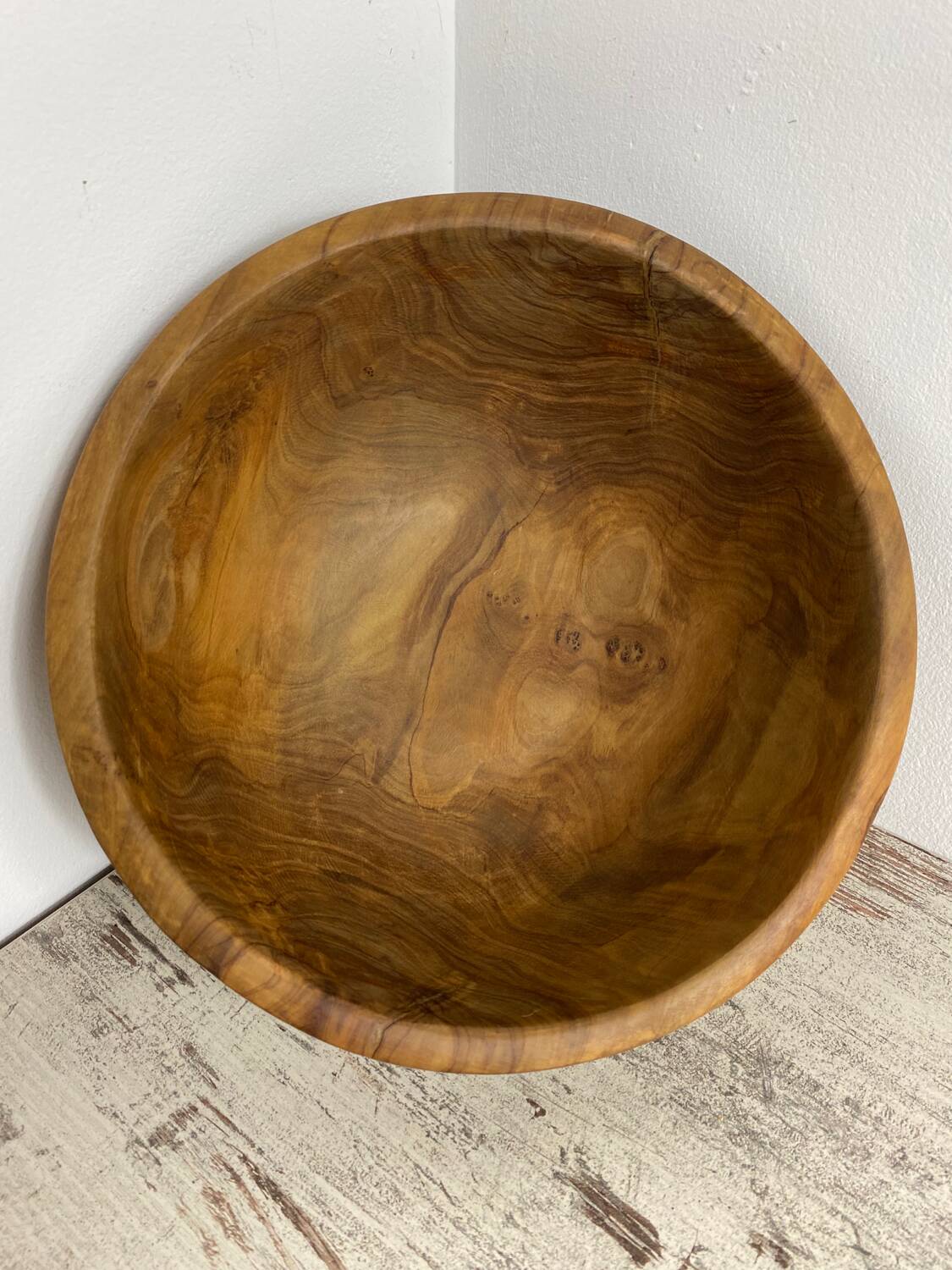 Olive wood salad bowl