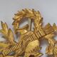 French gold mirror with a Louis XVI style pediment c. 1940/50 (95*54 cm)