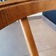Round wooden coffee table, glass top, Czech, 50s, Kozeelka & Kropacek