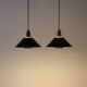 Set of 2 black mid-century pendant lamps by Elfi / 1960s / 1970s / Danish modern design