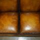Victorian restored George II style high-back leather canapé