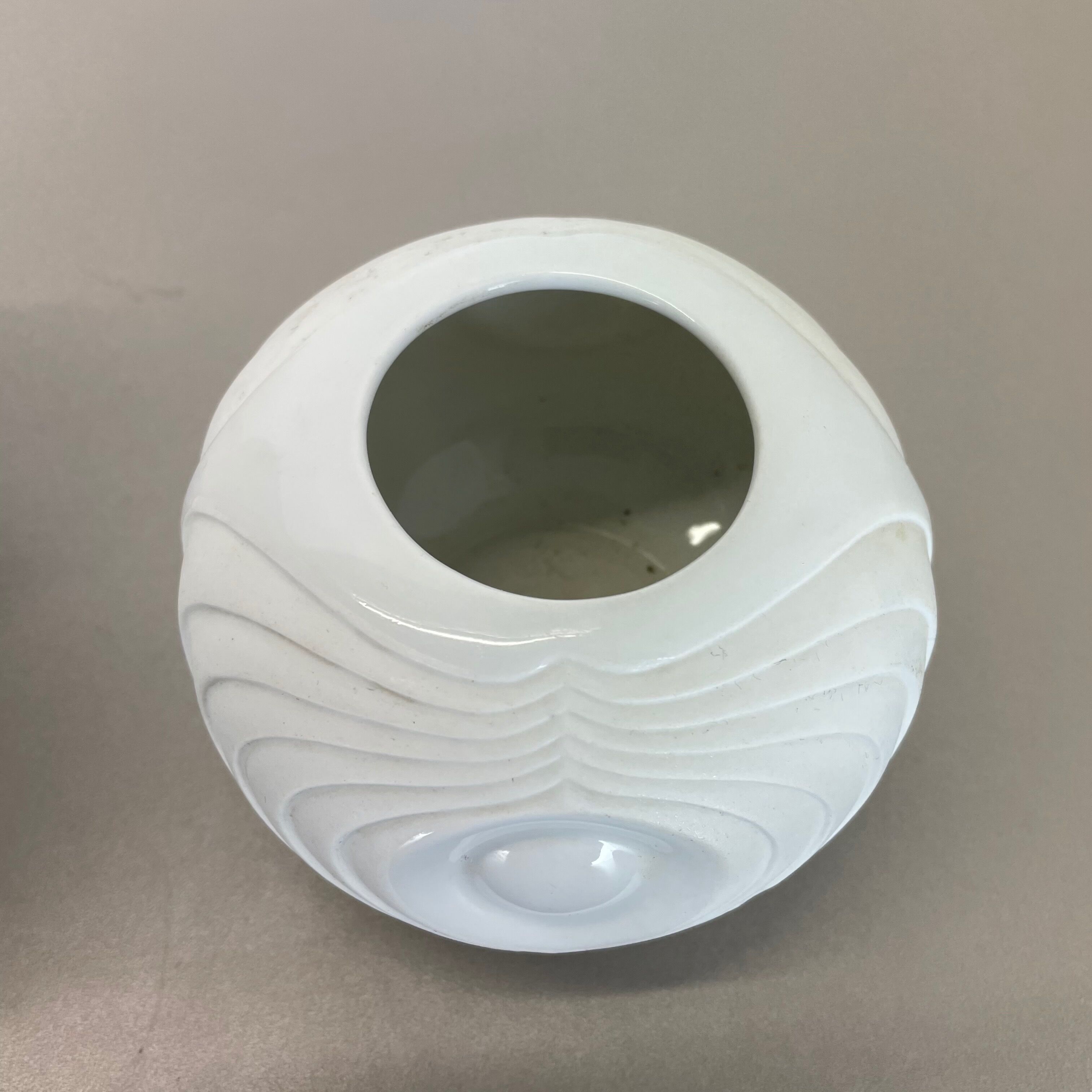 Set of 2 original porcelain op art vase made by royal bavaria kpm germany, 1970s