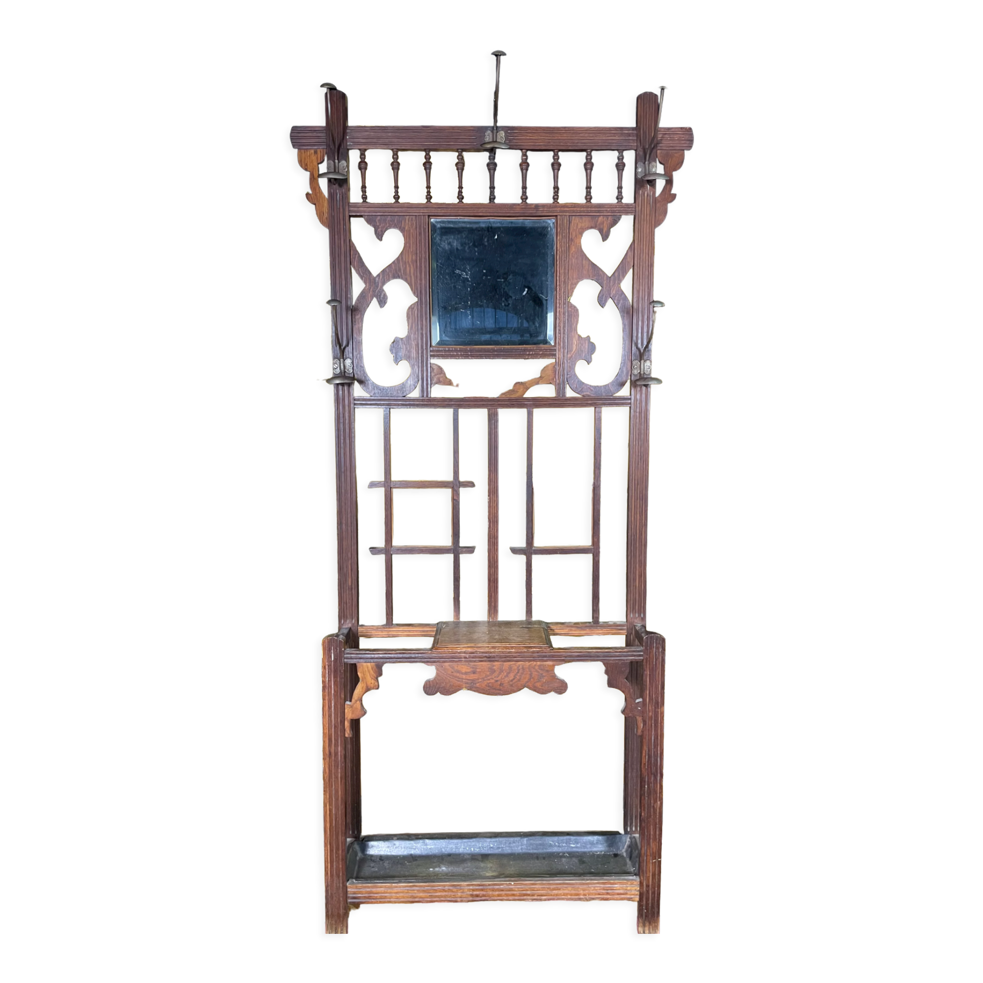 Vestiaire, porte-manteau chêne 1950