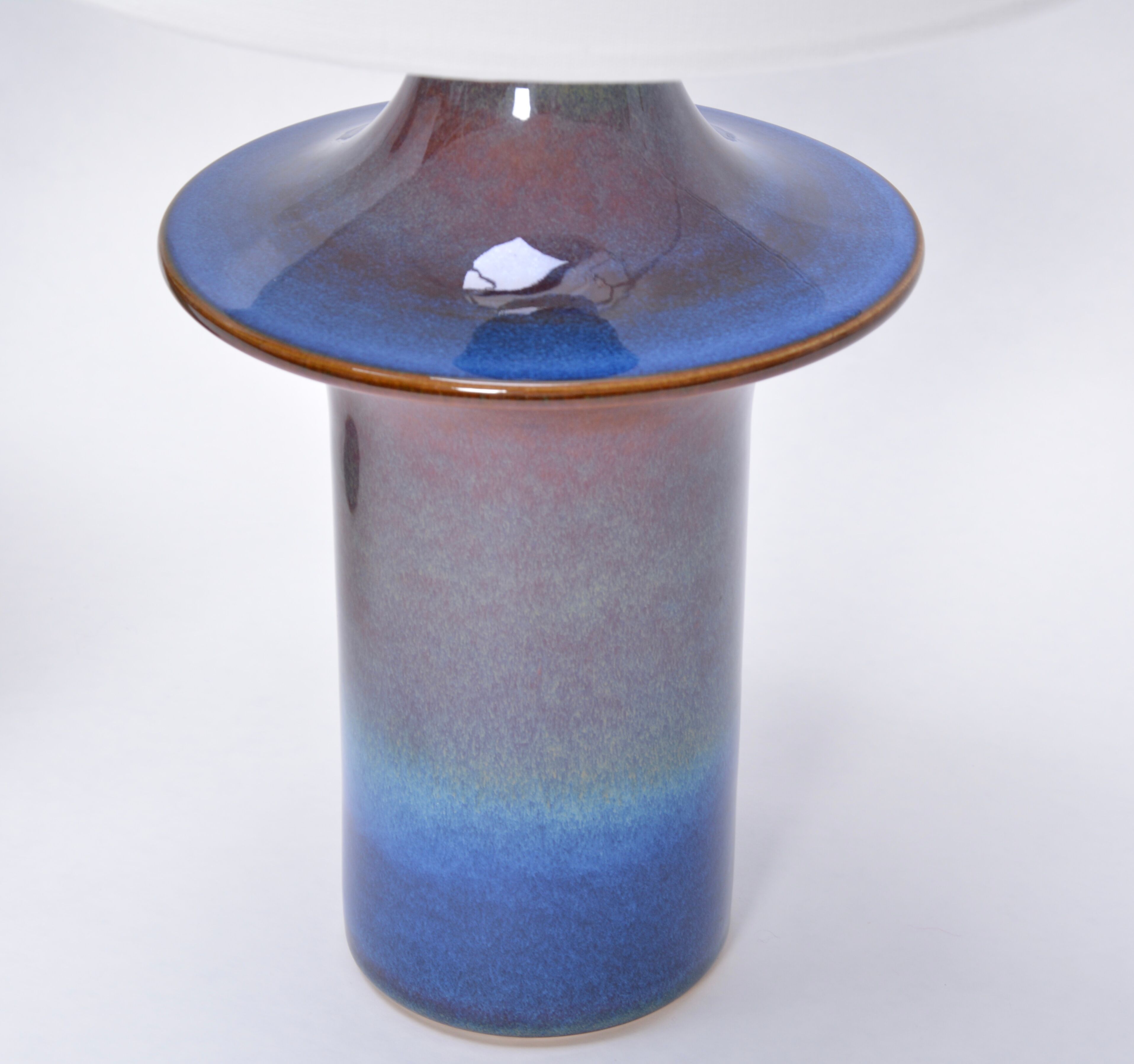 Tall Mid-Century Modern Danish Blue Table Lamps from Soholm, Set of 2