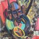 Hst/p painting "africanist still life" germaine claudot (1903-1996) l'atelier