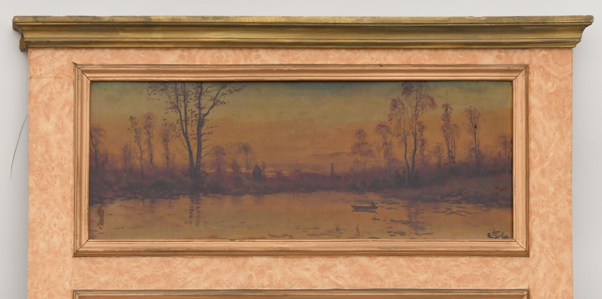 Chimney trumeau decorated with a painting   100x160cm