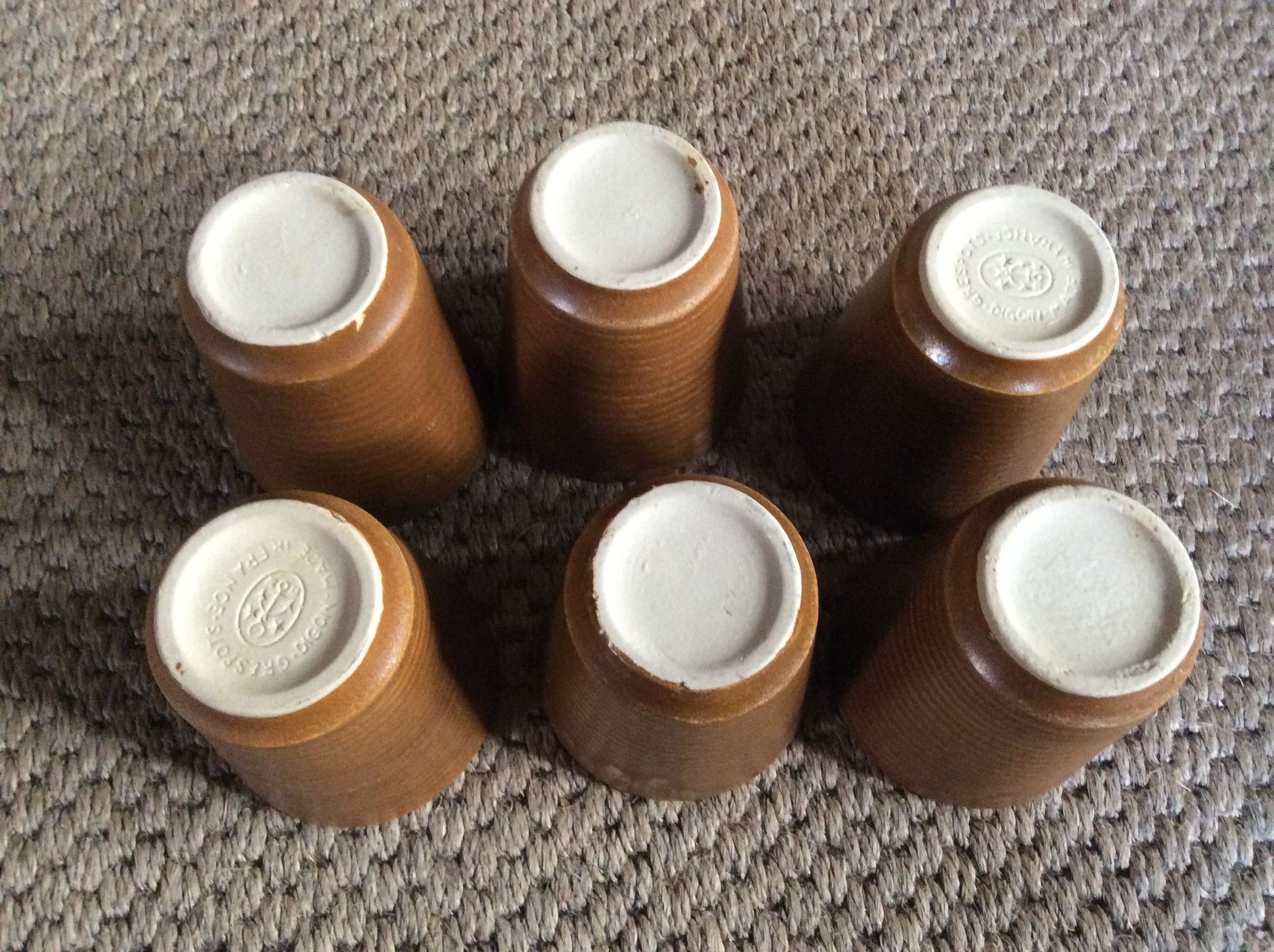 Série de 6 tasses en grès