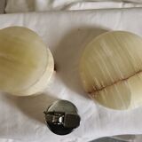 Onyx ashtray and table lighter set