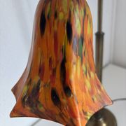 Vintage 1900 Clichy glass paste lamp, brass workshop desk - 60 cm