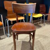 Set of 6 baumann bistro chairs classic years 50 bois fonce