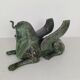 Bronze sphinx table with glass top