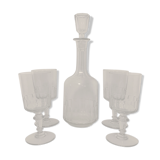 Set of 4 glasses and 1 carafe model Mirabeau early twentieth century