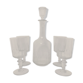 Set of 4 glasses and 1 carafe model Mirabeau early twentieth century