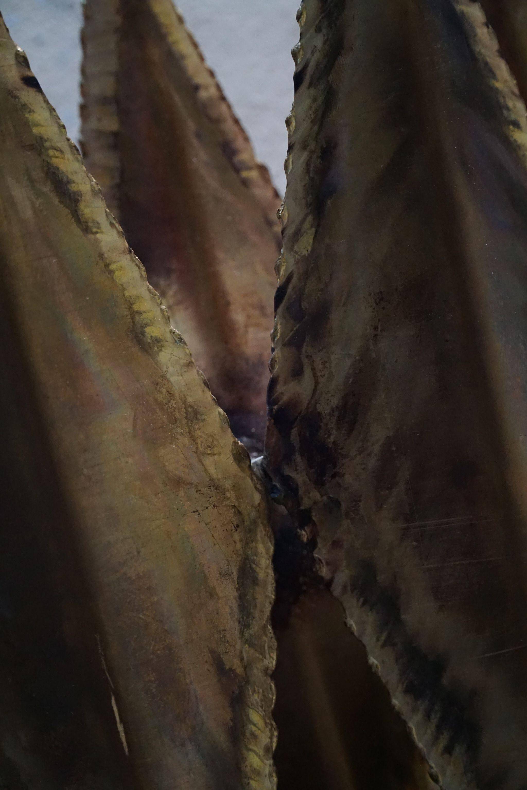 Brutalist wall lamp in brass by Svend Aage Holm Sørensen, 1960s.