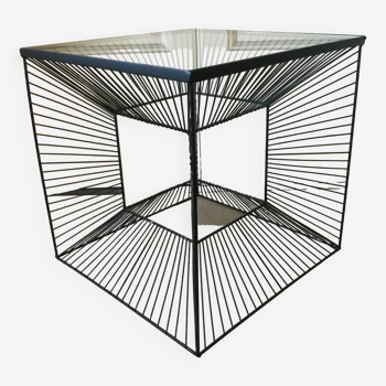 Cubic steel wire console table